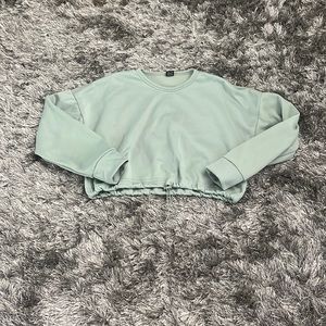 H&M Crop Drawstring Sweater - Sage Green